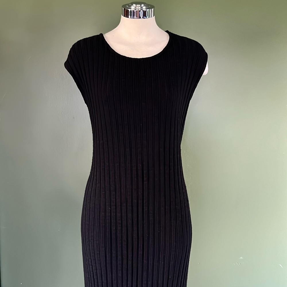 SIMON MILLER Black Ribbed Floor Length Extra Tall Maxi Dress Size 4 fits large